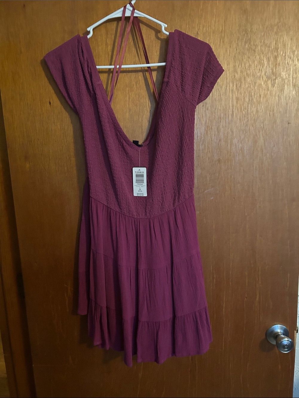 torrid Deep Berry Pink Tiered Mini Dress